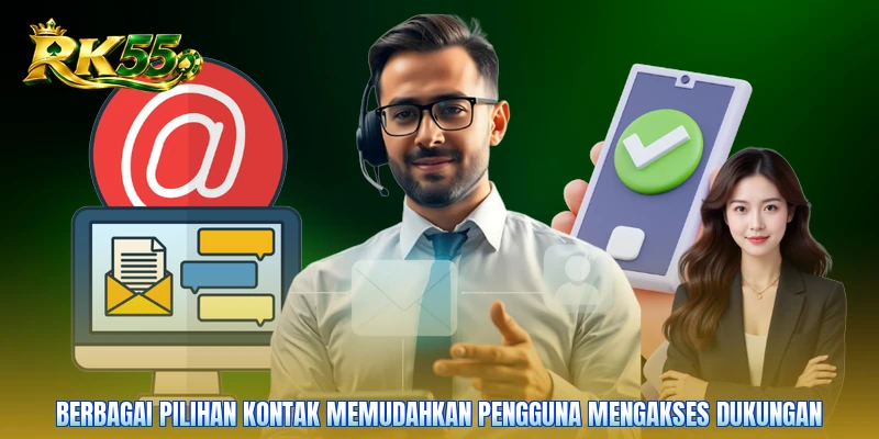 Berbagai pilihan kontak memudahkan pengguna mengakses dukungan